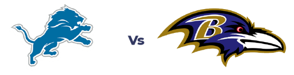 Detroit Lions and Baltimore Ravens logos