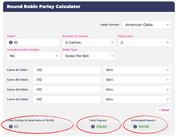 26. round robin parlay calculator outputs