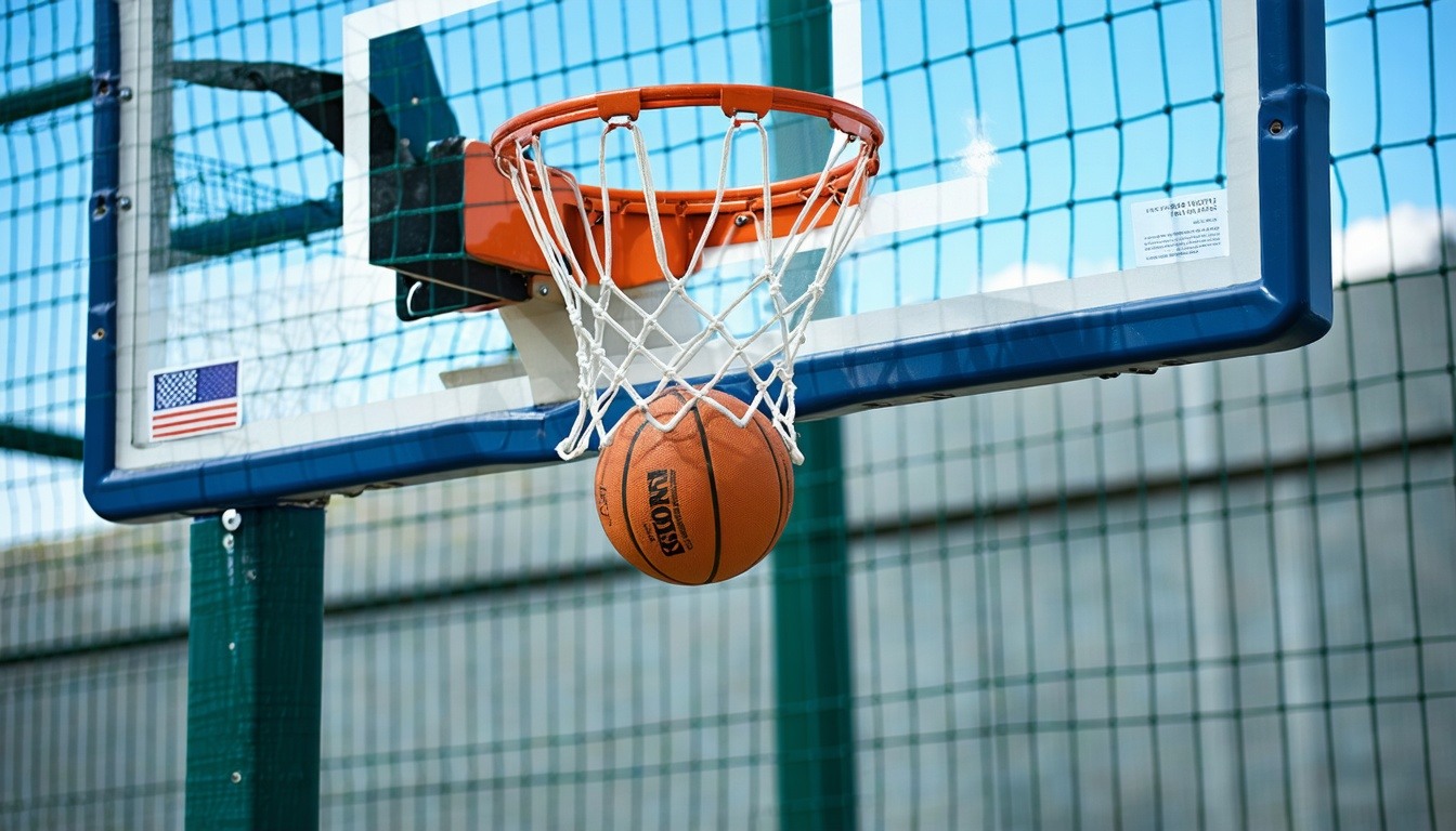 basketball going into the hoop