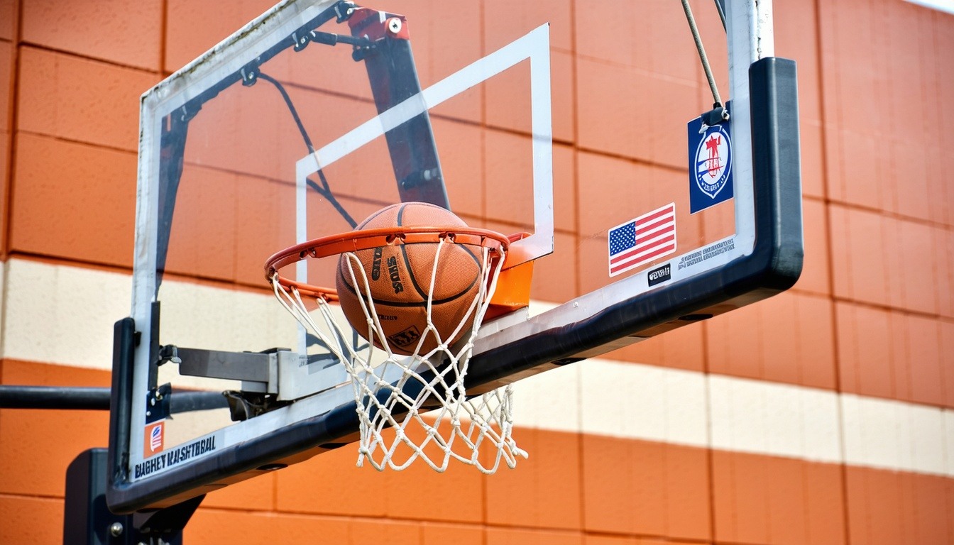 basketball going into the net