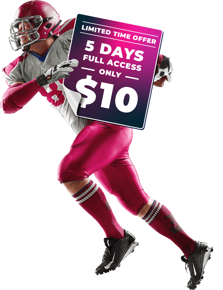 American footballer with sticker 5 days