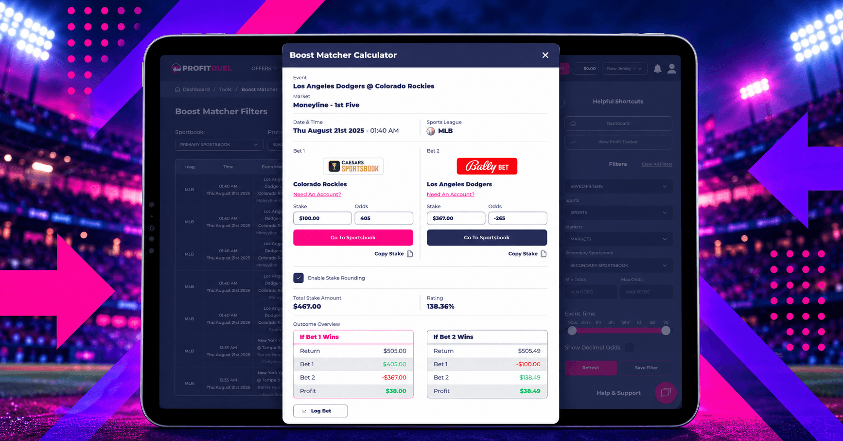 ProfitDuel's Boost Matcher tool