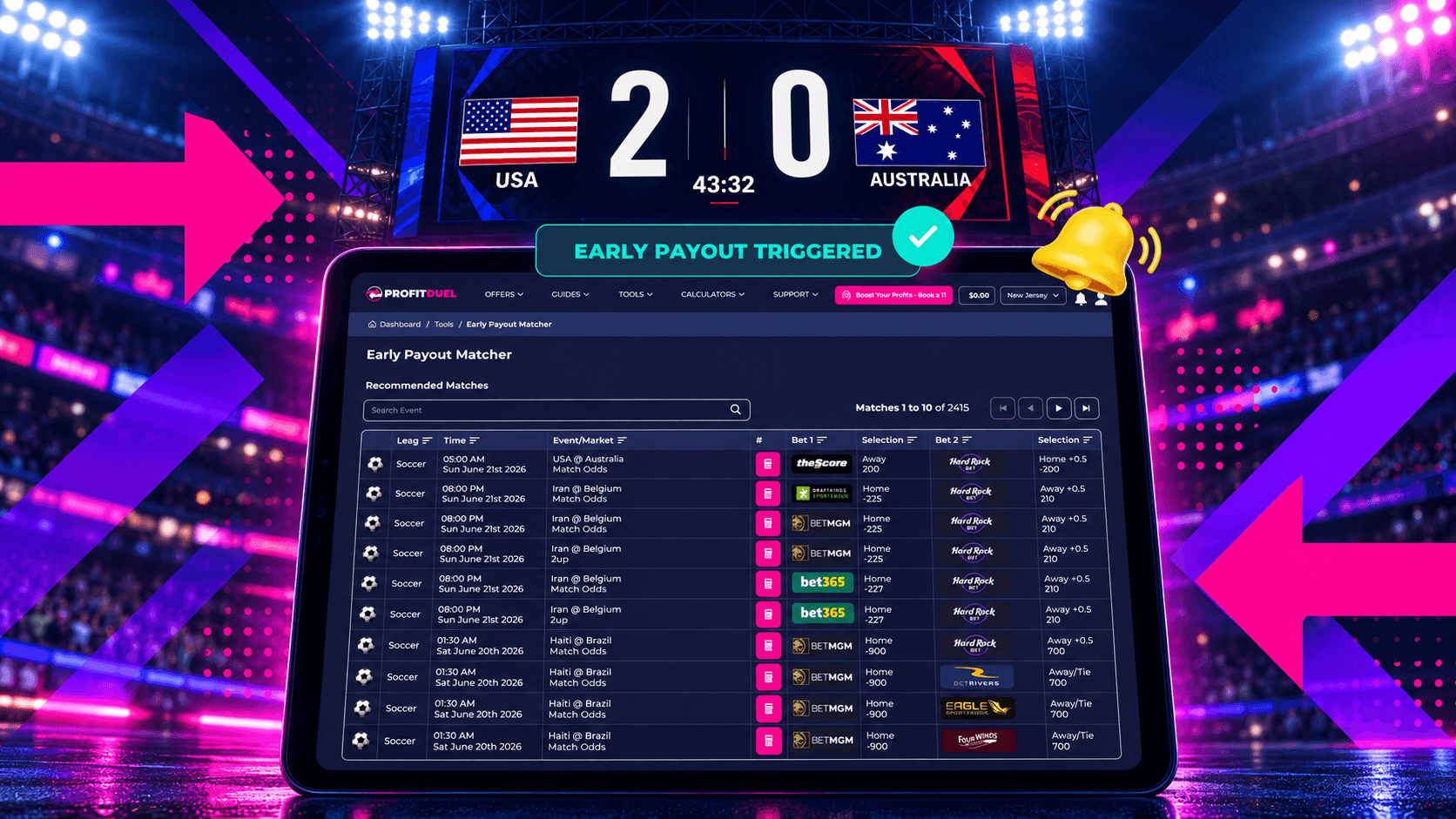 Early Payout Matcher tool