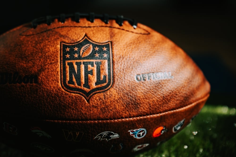 close up of nfl branded ball