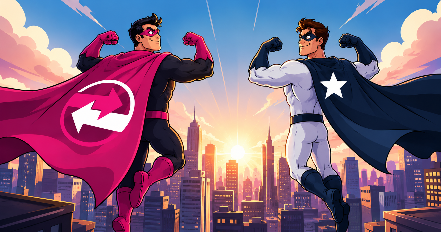 two superhereos compare their strengths