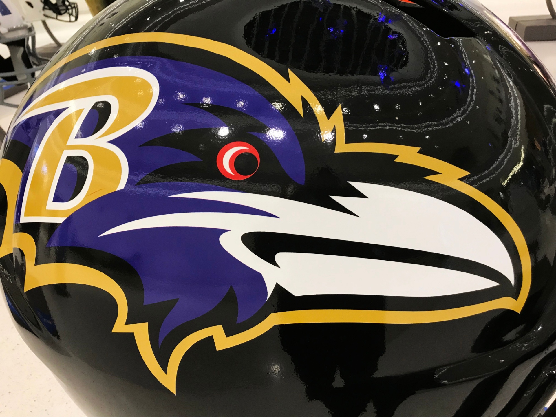 Ravens NFL logo on helmet
