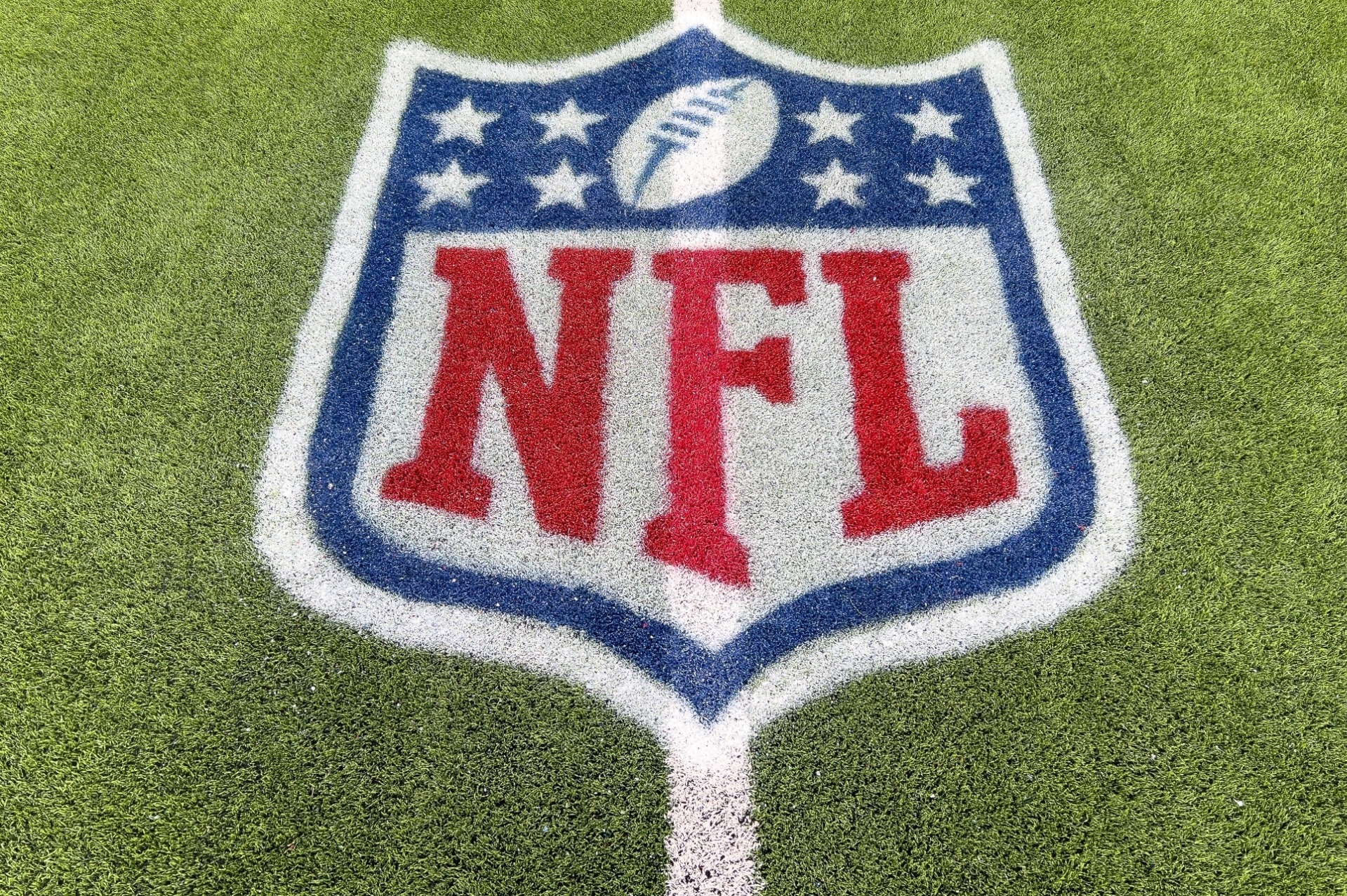 NFL logo on football pitch