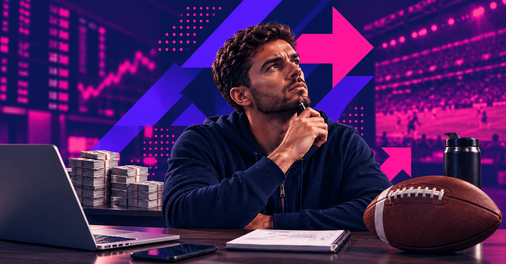 man thinking about how much to bet