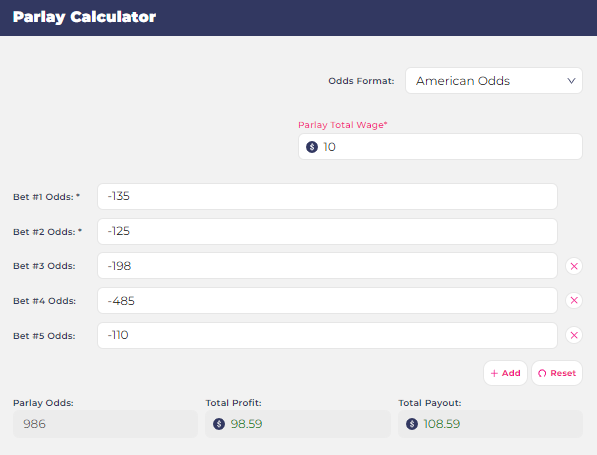 Parlay Calculator