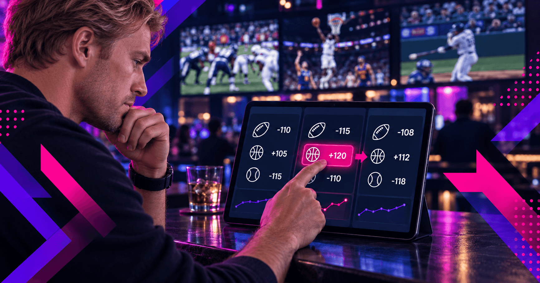 screen showing odds comparison software