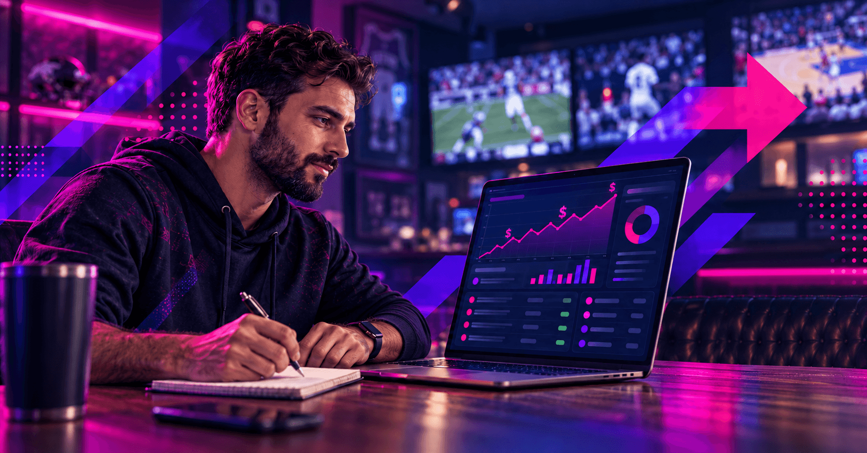 male tracking sports betting profits on a online profit tracker