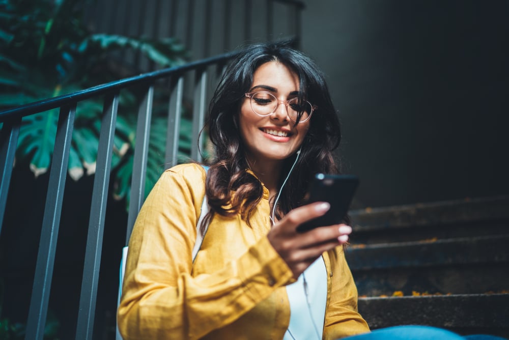Woman using mobile phone